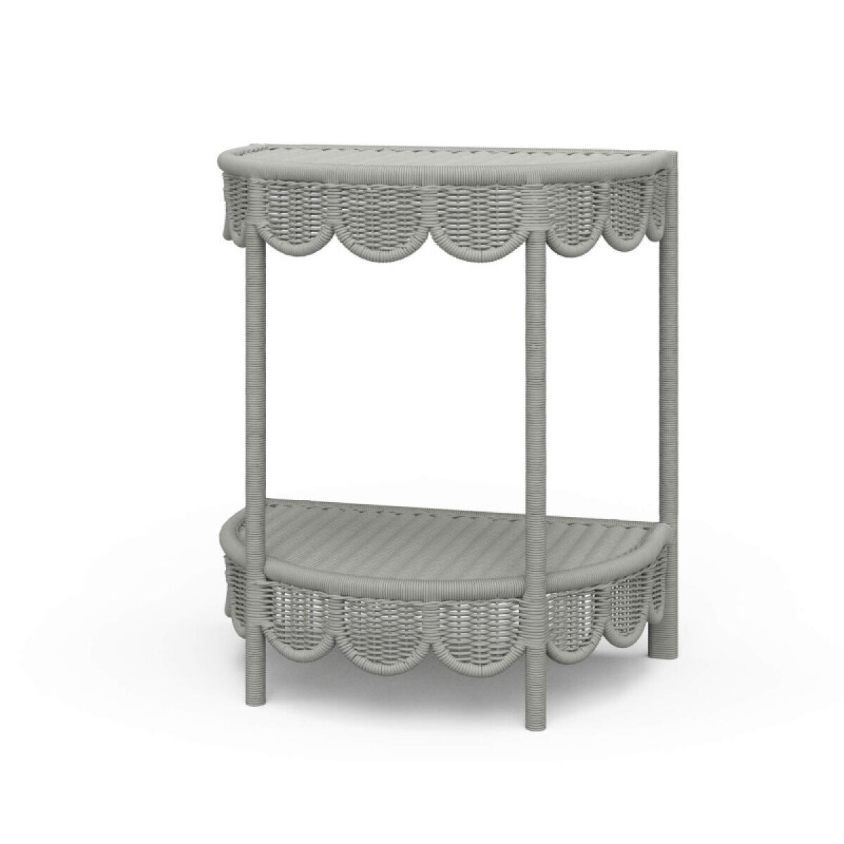 441f4f593dcd9f4d6e433d8f1c19e49c Scalloped Half Round Rattan Side Table - Image 1