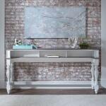 Magnolia Manor Console Bar Table Console Tables Antique White & Weathered Bark 13