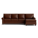 Carolina Leather Roll Arm Chaise Sectional