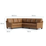 True Custom™ True Custom® Leather Track Arm L-Shaped Sectional - Image 4
