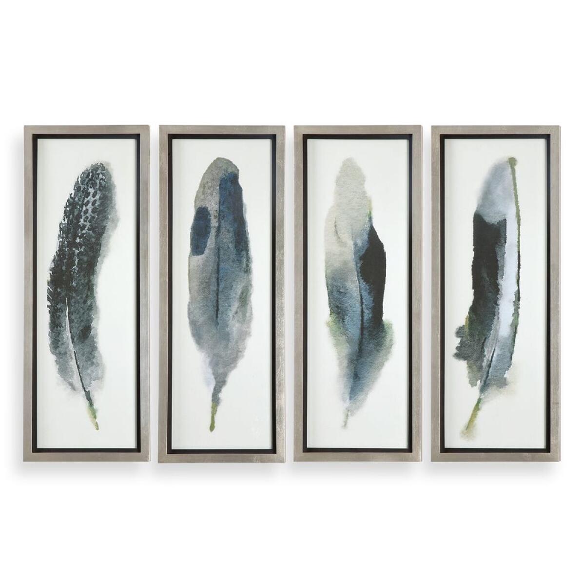 453530a1ee55a5a2d3e885a3e5a8cf08 Feathered Beauty Framed Prints, S/4 - Image 1