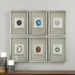 Agate Stone Silver Shadow Box, S/6 Wall Decor Gray 8
