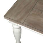 Whitney Rectangular Leg Table Dining Tables Antique Linen w/ Weathered Gray 25
