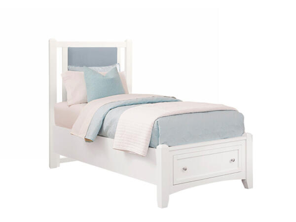 Bonanza TWIN UPHOLSTERED STORAGE BED 3/3 – BLUE Beds BB29 White