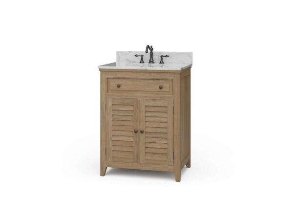 Shutter Vanity W/ Sink & Marble Top Accent Furniture Accent Furniture