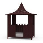 Scalloped Rattan Dog Bed