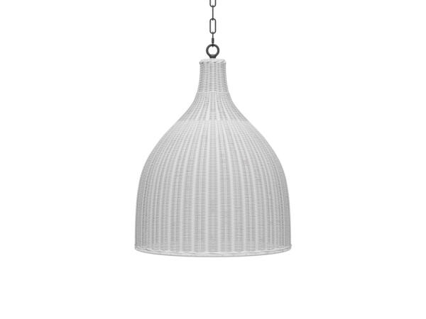 Hampton Rattan Pendant Medium Lighting Architectural White