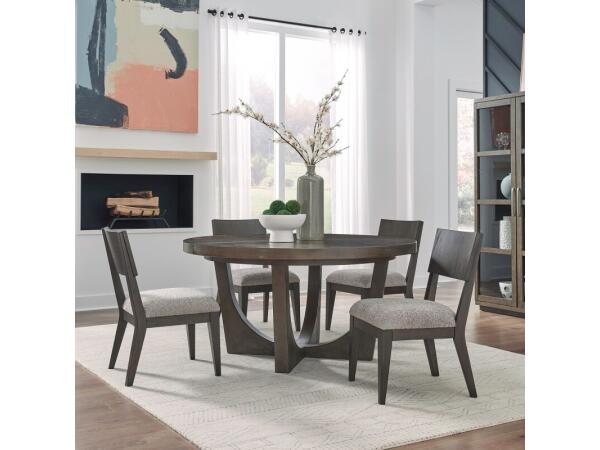 Cascade Falls Opt 5 Piece Pedestal Table Set Dining Sets Brown