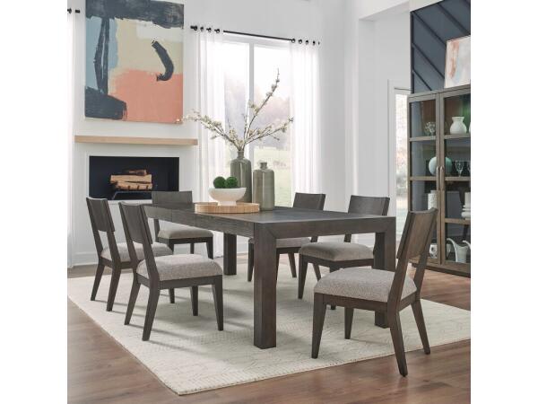 Cascade Falls 7 Piece Rectangular Table Set Dining Sets Brown