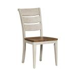 Farmhouse Reimagined Ladder Back Side Chair (RTA) Chairs & Benches Antique White w/ Chestnut Tops 13