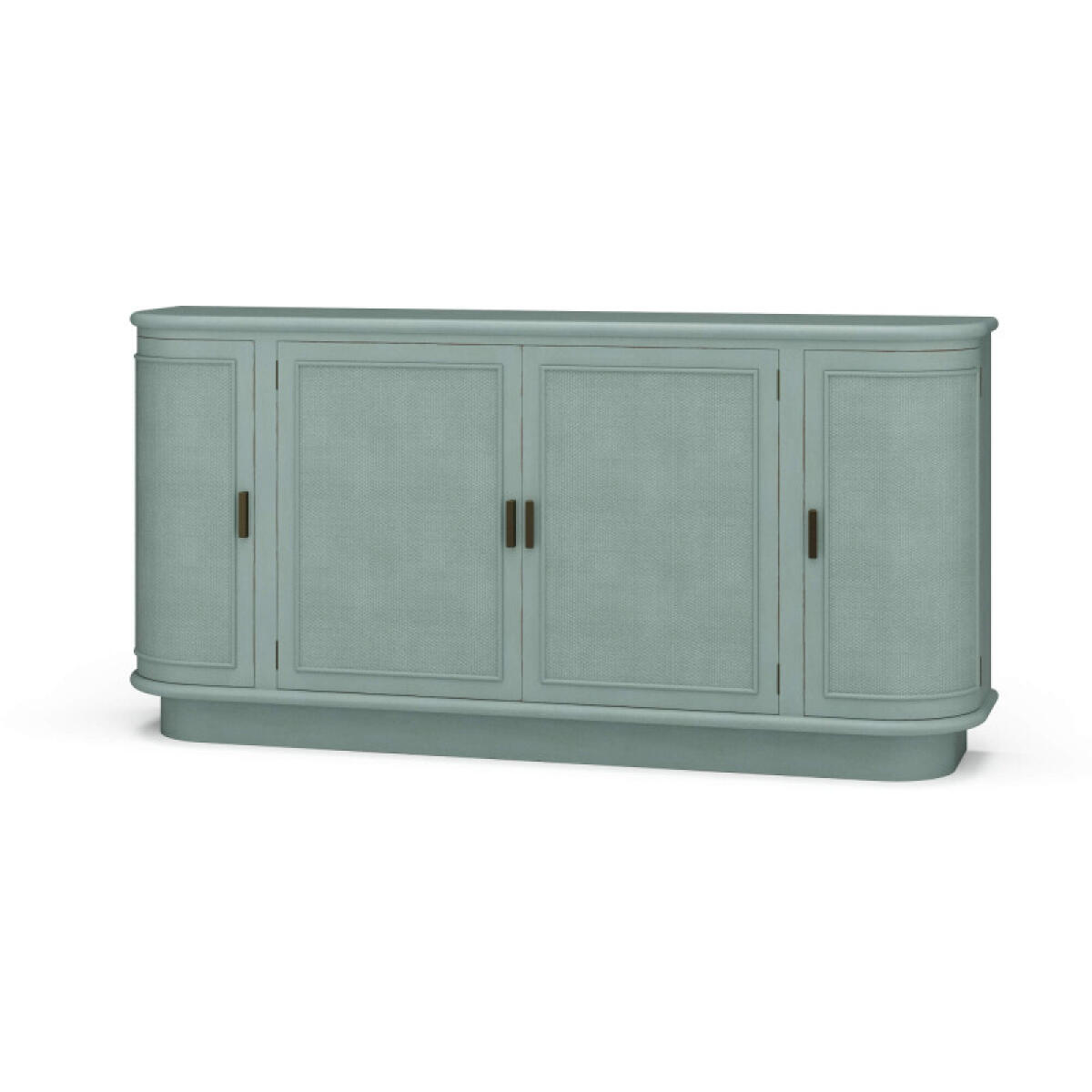 46cdd17619e7b1004b9e55796f2177c6 Dakota Oval 4 Door Sideboard W/ Rattan Panels - Image 1