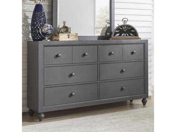 Cottage View 6 Drawer Dresser Youth Dressers Dark Gray