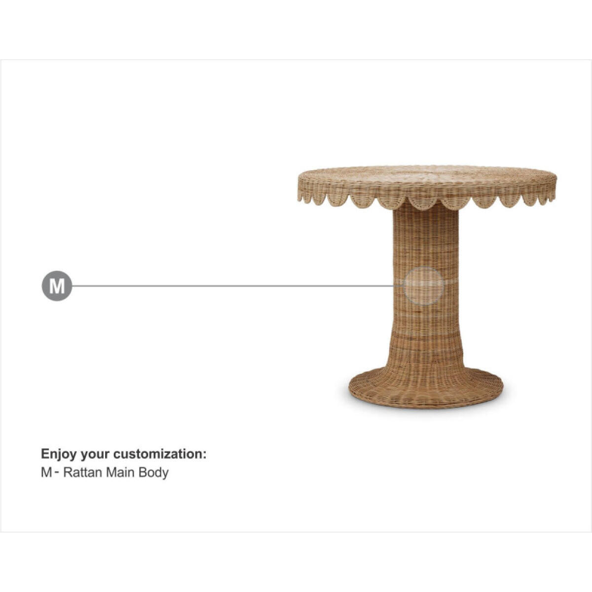 474d25aa710f209c937b0f440ebba666 Scalloped Round Bistro Table - Image 1