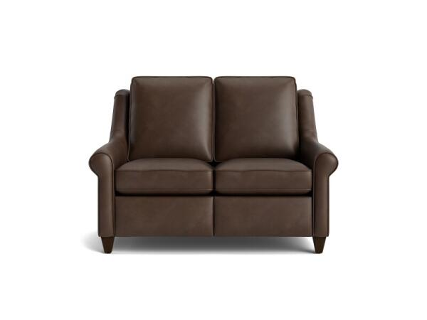 Magnificent Motion Leather Roll Arm Reclining Loveseat Sofas Bassett Furniture