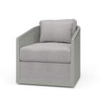 Willis Swivel Chair W/ Mahogany Frame & Rattan