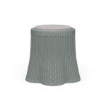 Newport Rattan Round Small Ottoman W/ Cushion - Image 3