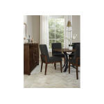 Crafted Cherry Dining by Ben & Erin Napier UPH SIDE CHAIR BLACK FABRIC Chairs & Benches Brown 16