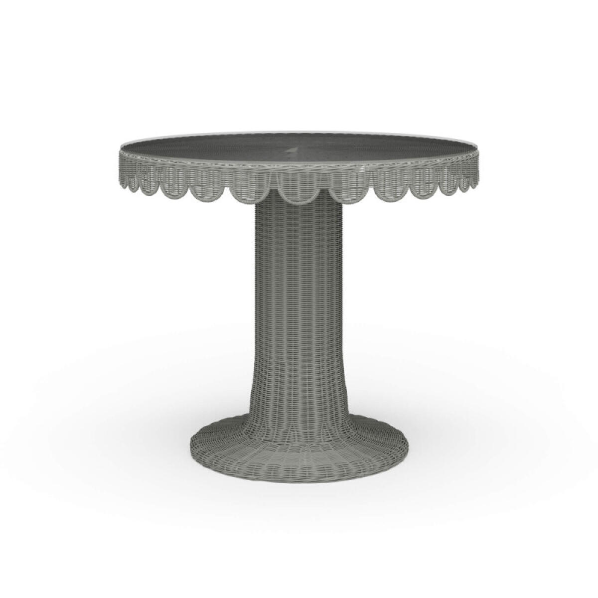 Scalloped Round Bistro Table W/ Tempered Glass Dining Tables Bramble 2 Scalloped Round Bistro Table W/ Tempered Glass Dining Tables Bramble 2