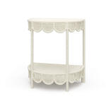 Scalloped Half Round Rattan Side Table