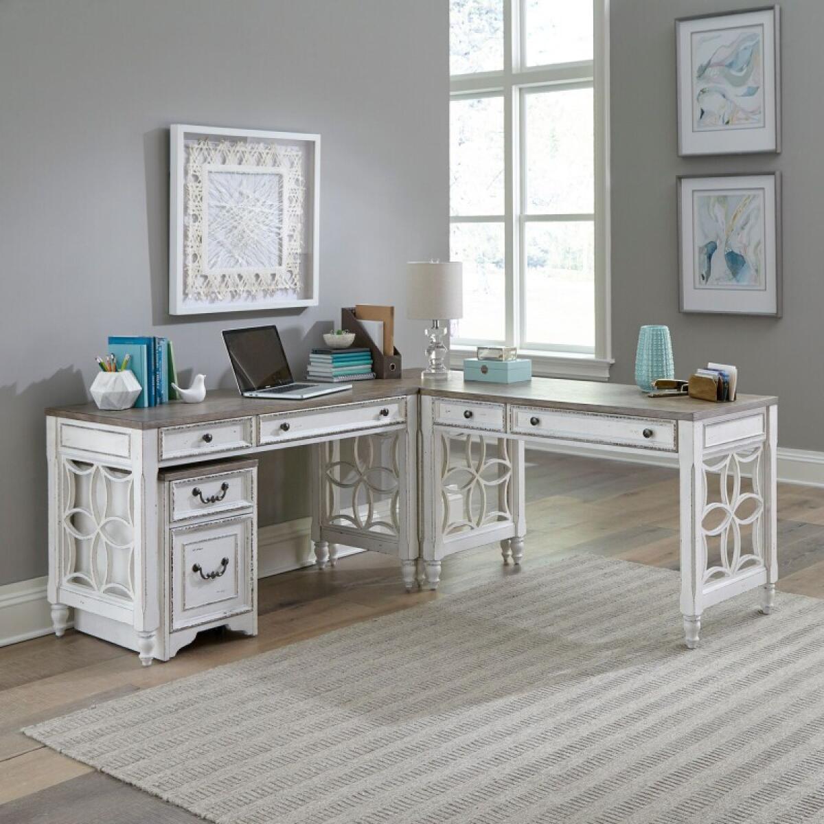 487a724ac525b22fac7ed7a3e38b00e6 Magnolia Manor Opt L Shaped Desk Set - Image 1
