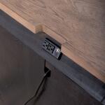 Americana Farmhouse Bedside Chest w/ Charging Station – Black Nightstands Brown 34