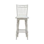 Magnolia Manor Spindle Back Swivel Bar Stool Barstools Antique White & Weathered Bark 18