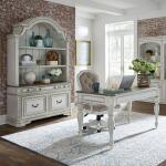 Magnolia Manor Jr Executive Desk Chair Office Chairs Antique White & Weathered Bark 21