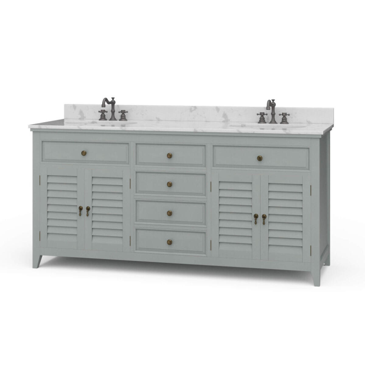 49cf56aaabcc04583e5f88153a98520f Shutter Double Vanity W/ Sink & Marble Top - Image 1