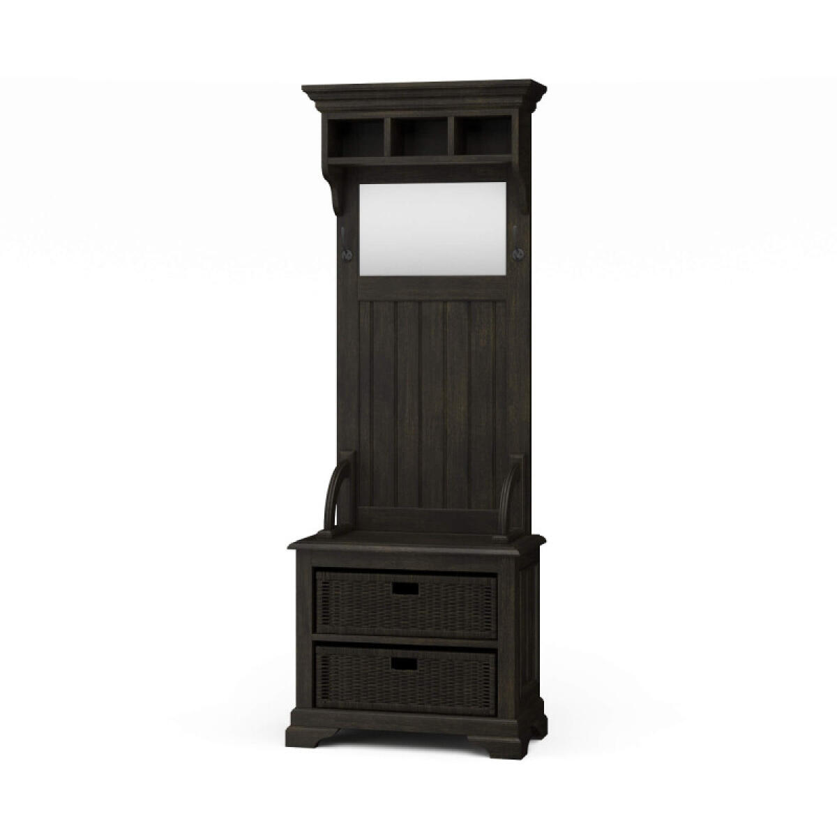49d6d1ec0cebfb7ae38351cc06de1a41 Homestead Narrow Hallstand W/ Rattan Baskets - Image 1
