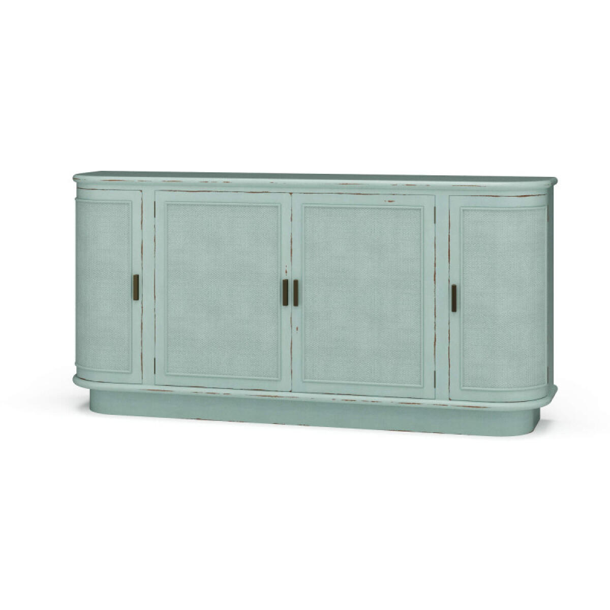 4a519460bf0eff4660e629dcfdc0c896 Dakota Oval 4 Door Sideboard W/ Rattan Panels - Image 1
