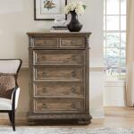 Carlisle Court 3 Drawer Night Stand with Charging Station Nightstands Brown 30