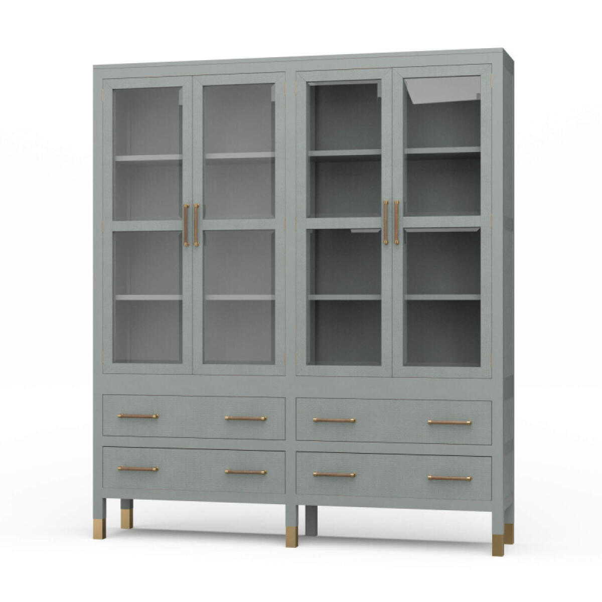 4af0668761d36c0f96a181e876709821 Kagu 4 Door Tall Cabinet W/ Premium Rattan - Image 1