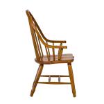 Treasures Bow Back Arm Chair – Oak Chairs & Benches Brown 18
