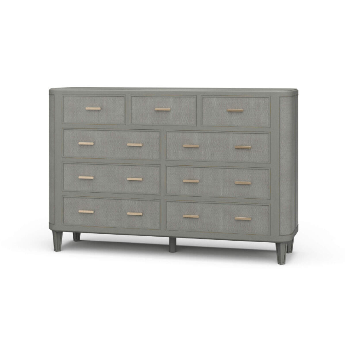 4b3a5923683dc71ecc212c4fc7b0afe2 Lexington 9 Drawer Dresser W/ Rattan - Image 1