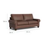 True Custom™ True Custom® Leather Large Panel Arm Studio Sofa - Image 6