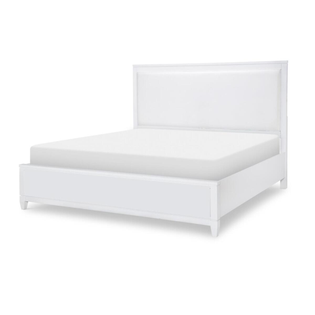 Complete Upholstered Bed W Storage King 6/6 White Finish Beds Beds 2 Complete Upholstered Bed W Storage King 6/6 White Finish Beds Beds 2