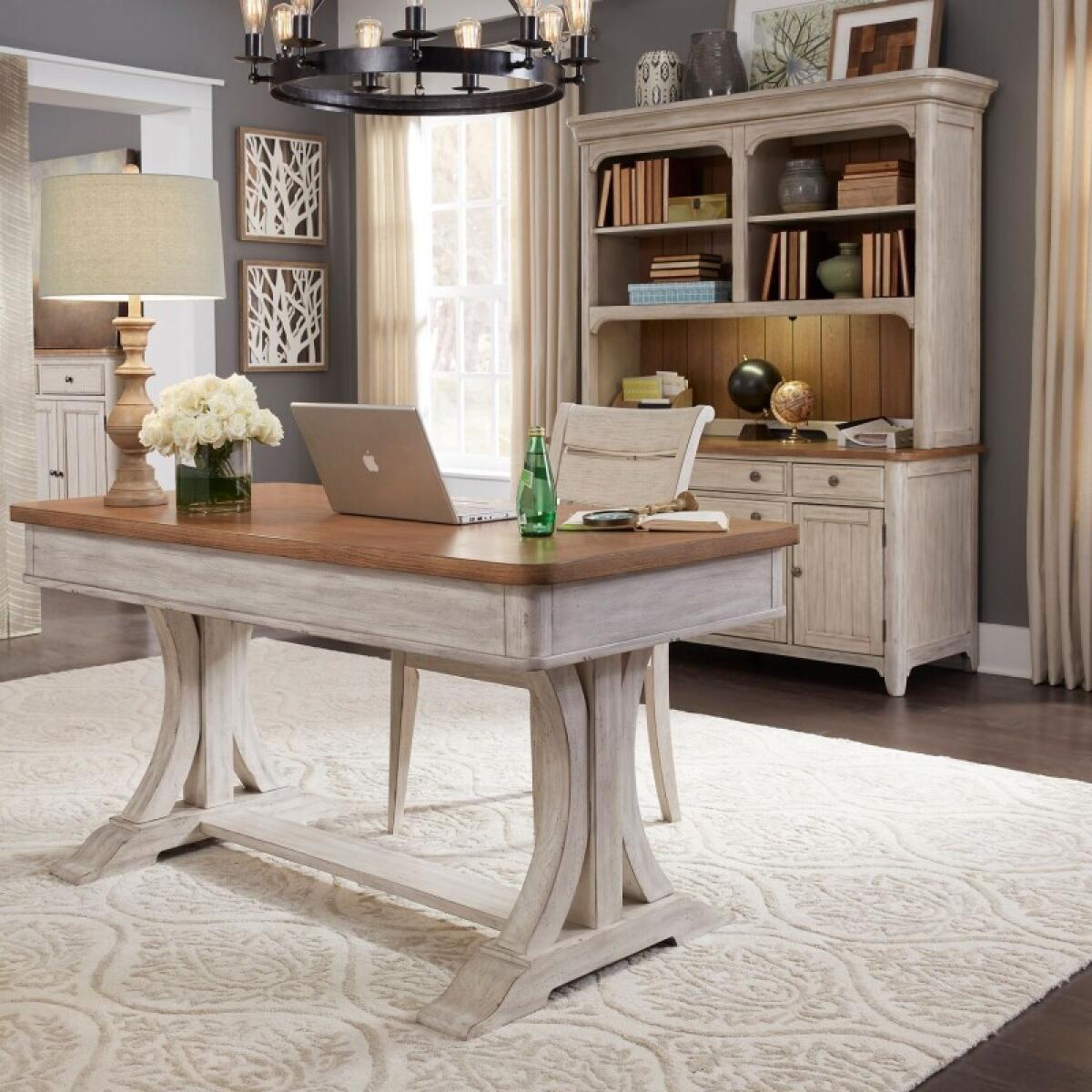 4be59a531eb05b2dd86d6e300766778a Farmhouse Reimagined 3 Piece Desk & Hutch Set - Image 1