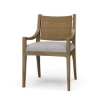 Milano Dining Chair W/ Upholstered Seat & Rattan Back