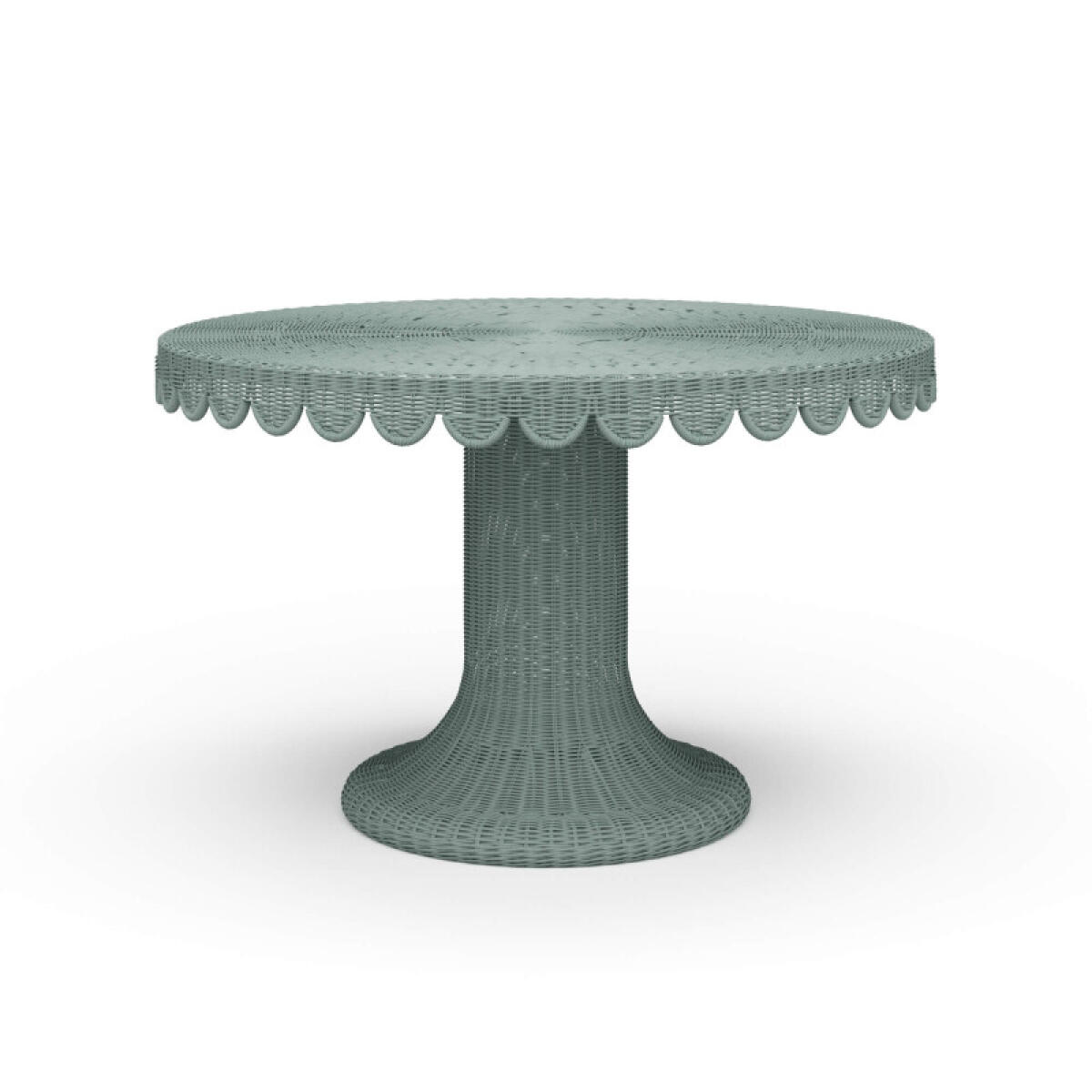 4c8c60caedaa48a9f90a254c1a001686 Scalloped Round Rattan Dining Table 48'' - Image 1