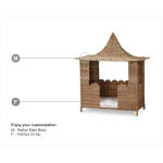 Scalloped Rattan Dog Bed