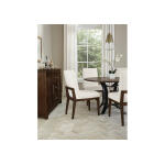 Crafted Cherry Dining by Ben & Erin Napier UPH SIDE CHAIR WHITE FABRIC Chairs & Benches Brown 19