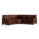 Carolina Leather L-Shaped Roll Arm Sectional Sectionals Bassett Furniture 6