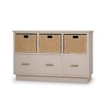 Dakota Storage Unit W/ 3 Drawers & Rattan Baskets - Image 3