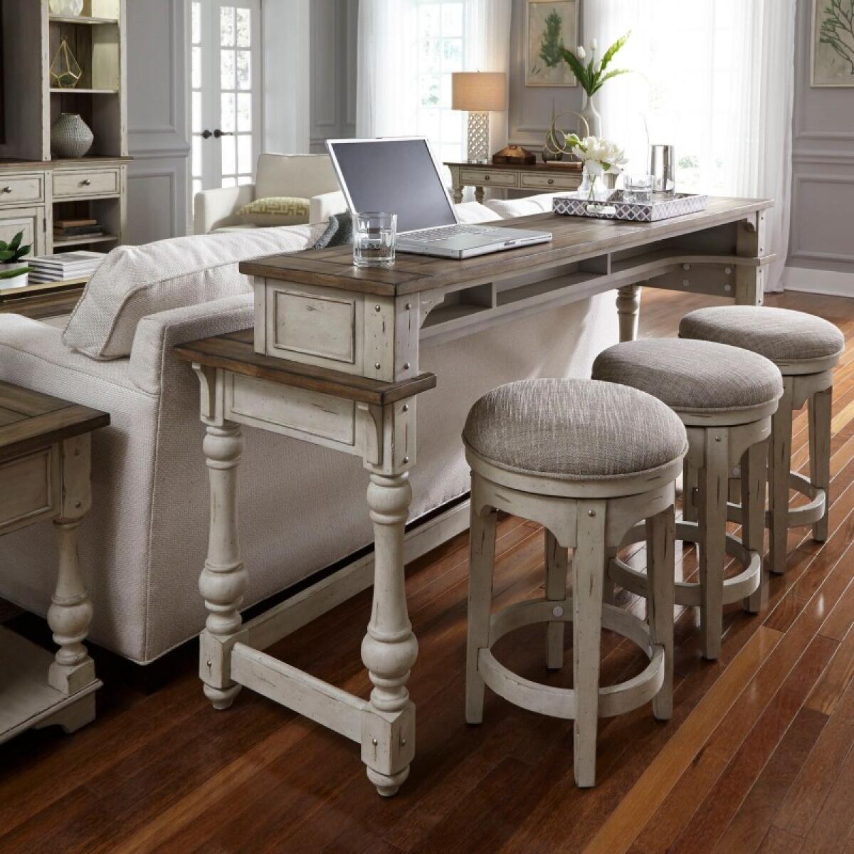 4e33854ae3f2ae50a397f2d8776d444f Morgan Creek 4 Piece Console Set (1-Console 3-Stools) - Image 1