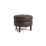 Delway Round Leather Ottoman
