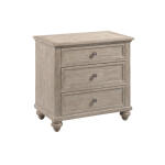 Cambric Miriam Three Drawer Straight Nightstand - Breve - Image 4