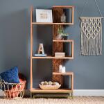 Parikh 5-Shelf Laser Cut Iron and Acacia Bookshelf - Image 6