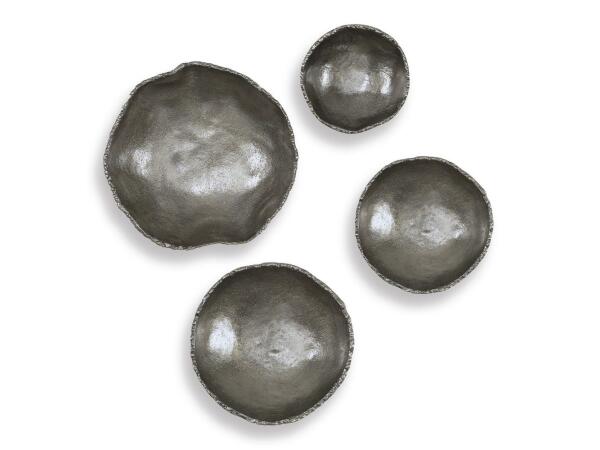 Lucky Coins Indoor-outdoor Metal Wall Decor, Nickel, S/4 Wall Decor Black