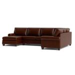 Carolina Leather Roll Arm U-Shaped Sectional Sectionals Bassett Furniture 10