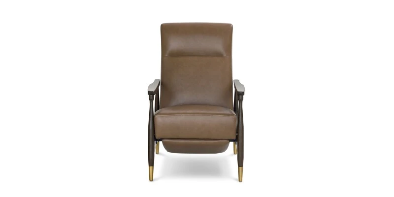 4f48e9c71663cf66b48dc35da3532f47 Maris Leather Manual Recliner with Wood Frame - Image 1